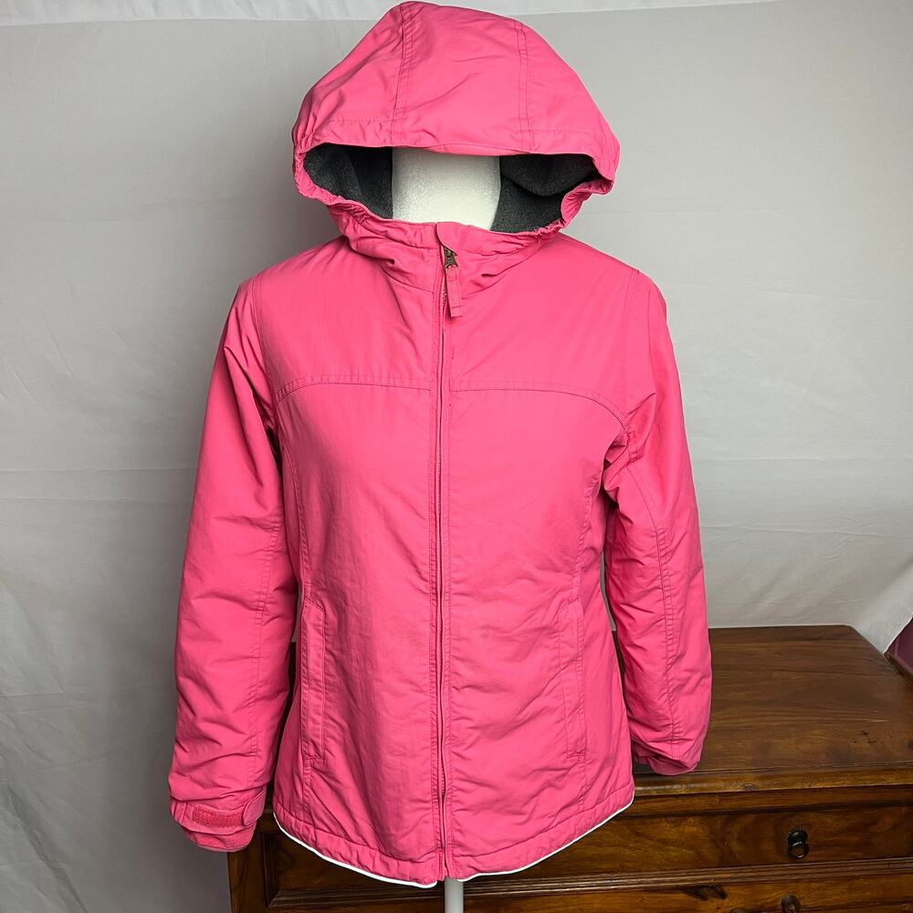 Barbiecore Lands’ End Kids L Pink Hooded Outdoorcore Jacket Warm Snow Coat Nylon